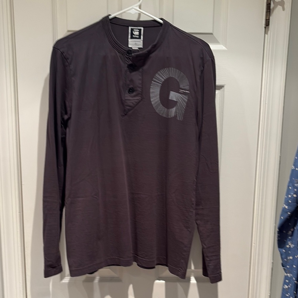 G-Star Gray Long Sleeve Tee Casual Shirt